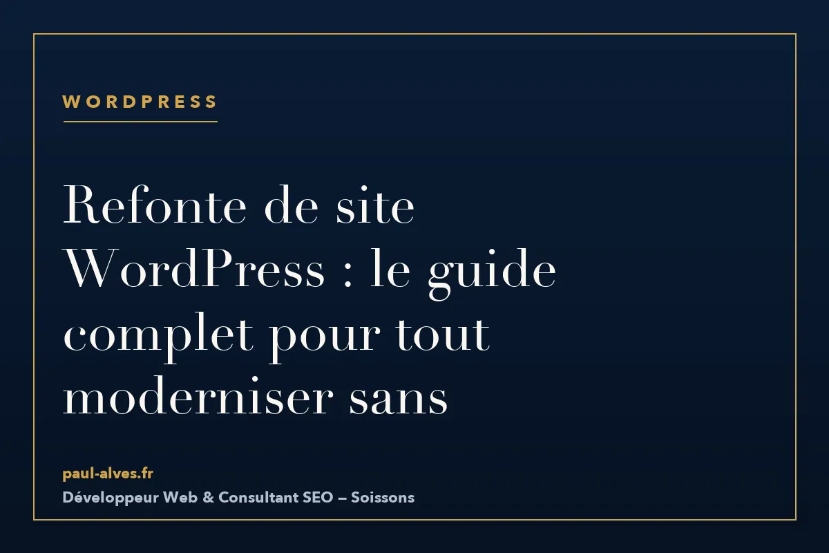 Refonte de site WordPress : le guide complet pour tout moderniser sans perdre son SEO [2026]